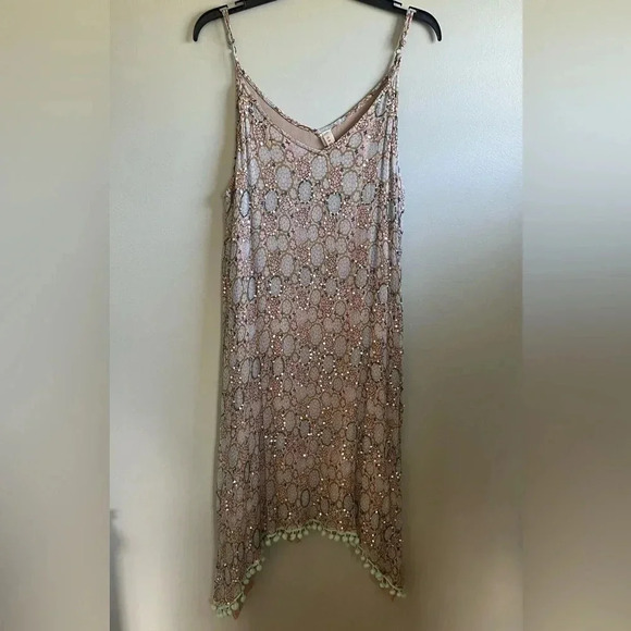 RAGA Sequin Spaghetti Strap Size L Summer Dress - Picture 1 of 5